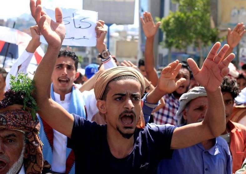 Manifestantes en Saná, capital de Yemen.