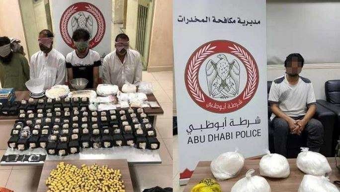 La Policía de Abu Dhabi difundió las imágenes de las operaciones anti drogas.