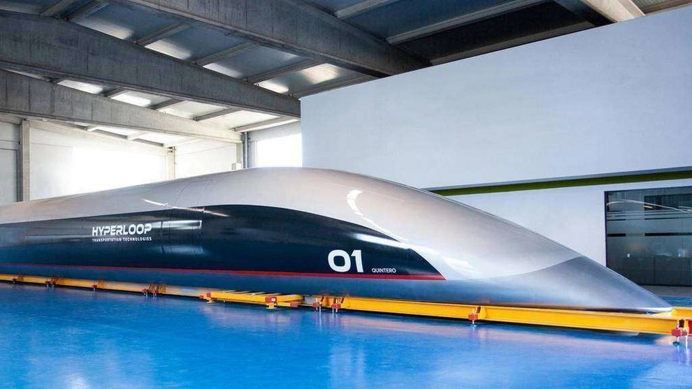 Cápsula de pasajeros del sistema Hyperloop. (Hyperloop Transportation Technologies)