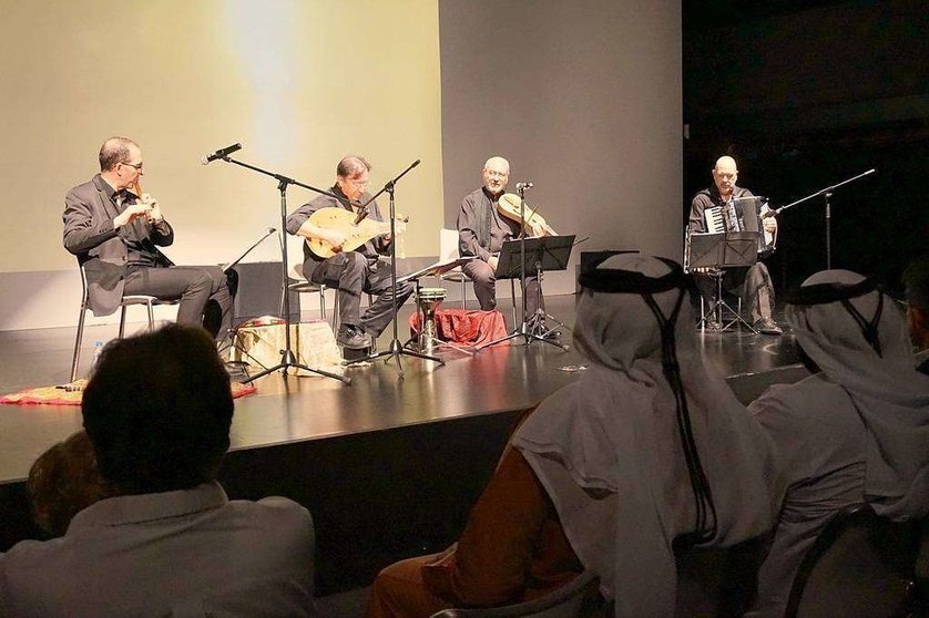 Concierto del cuarteto de Urueña en el Centro Cultural Manarat al Saadiyat de Abu Dhabi. (Marta del Olmo / EL CORREO)