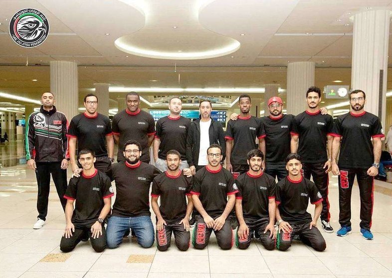 Equipo nacional de Jiu-Jitsu de Emiratos Árabes que competirá en el Mundial de Suecia. (UAE Jiu Jitsu Federation)