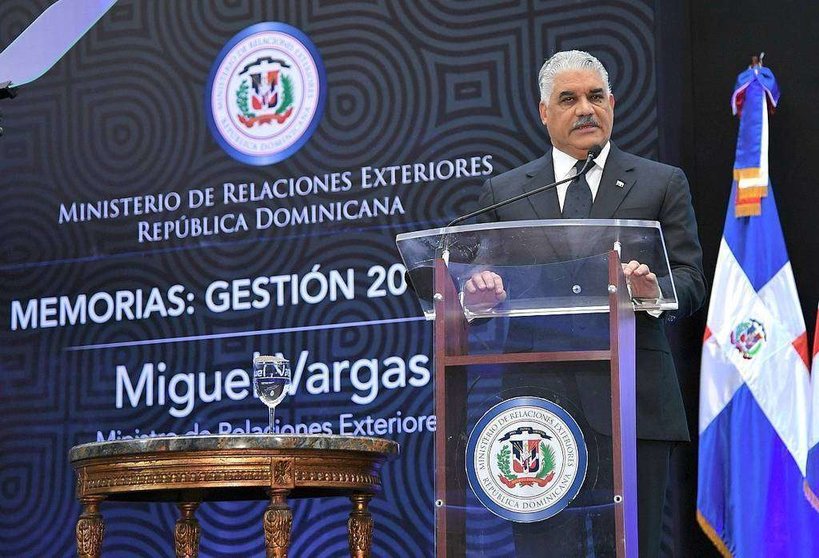 El ministro de Exteriores dominicano, Miguel Vargas, durante una intervención. (www.elcaribe.com.do)