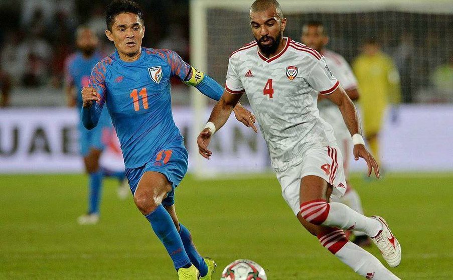 Los jugadores emiratíes dejaron una buena impresión durante el partido Emiratos Árabes-India. (WAM)