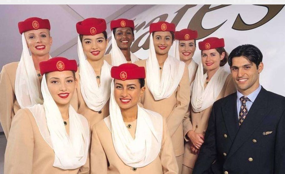 Personal de Cabina de la aerolínea de Dubai Emirates.