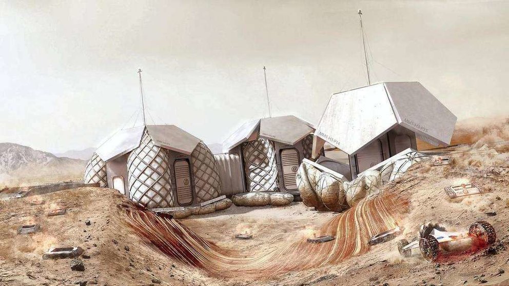 Diseño del hábitat para Marte creado por Foster + Partners.
