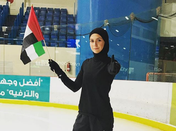 La patinadora sobre hielo emiratí Zahra Lari.