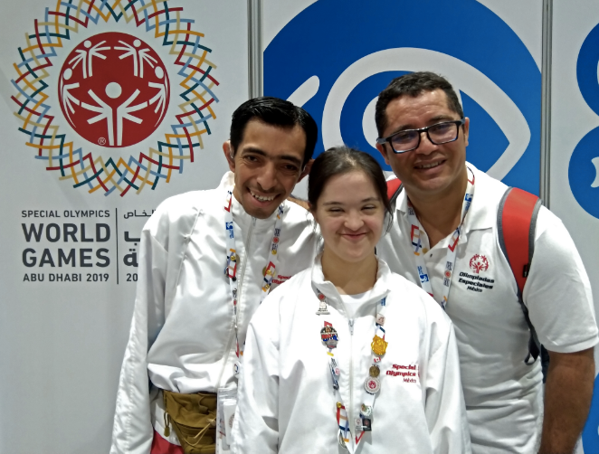 Gimnastas mexicanos participan en las Olimpiadas Especiales de Abu Dhabi 2019. (ELCORREO)