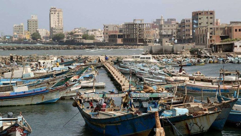 En la imagen de Reuters, el puerto de Hodeidah en abril de 2019.