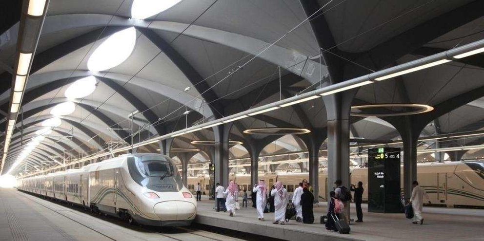 Una estación del tren Haramain en Arabia Saudita.