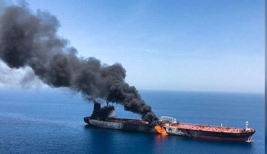 El petrolero de empresa Noruega atacado este jueves en el Golfo de Omán.