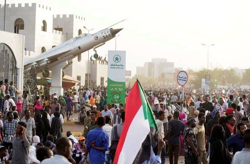 Manifestantes en Sudán.