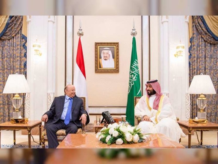 El príncipe heredero de Arabia Saudita junto al presidente de Yemen.
