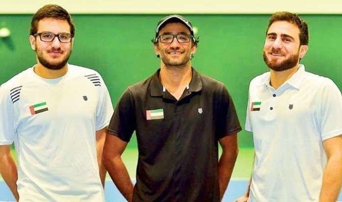 Los tenistas emiratíes de la Copa Davis. (Gulf News)