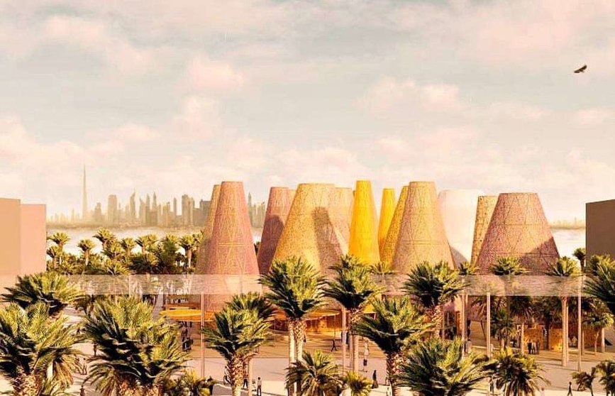 Ilustración que refleja cómo será el Pabellón de España en Expo Dubai 2020. 