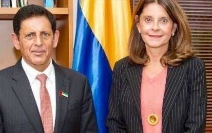 Marta Lucía Ramírez recibió al embajador de EAU en Colombia, Salem Rashed Al Owais.