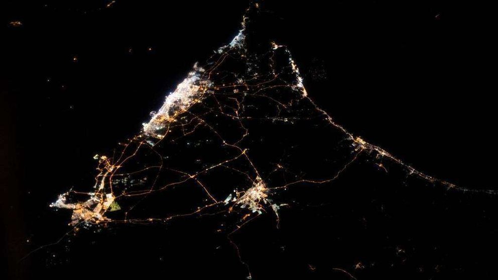 La imagen de Emiratos Árabes Unidos desde el espacio.