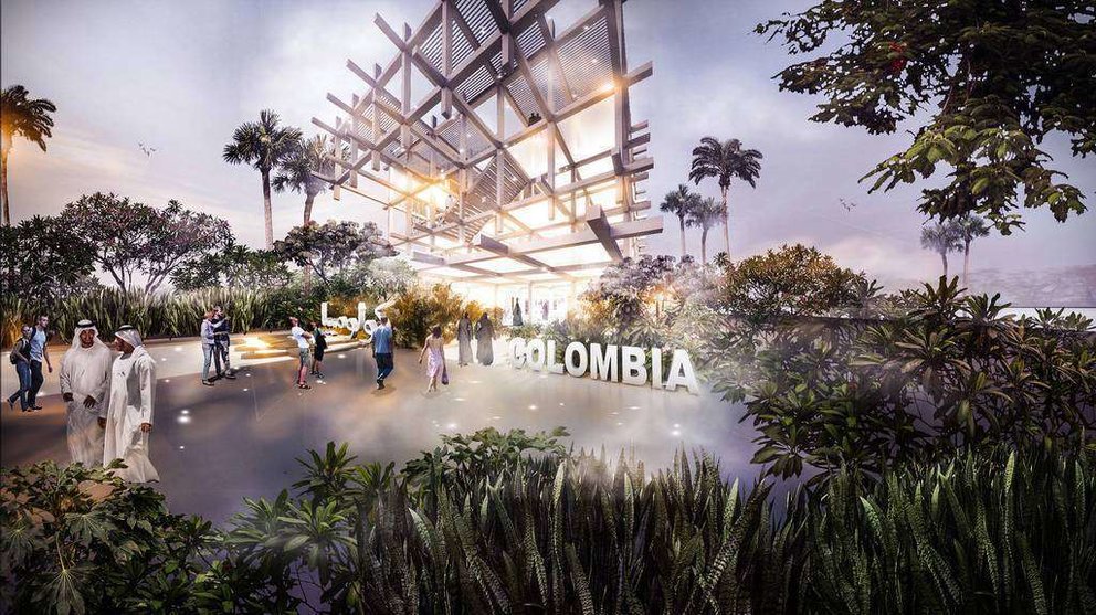 Ilustración que muestra cómo será el Pabellón de Colombia en Expo Dubai 2020.