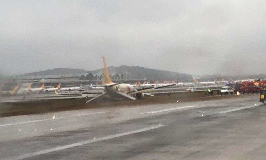 Una imagen de Twitter del avión de Pegasus implicado en el incidente.