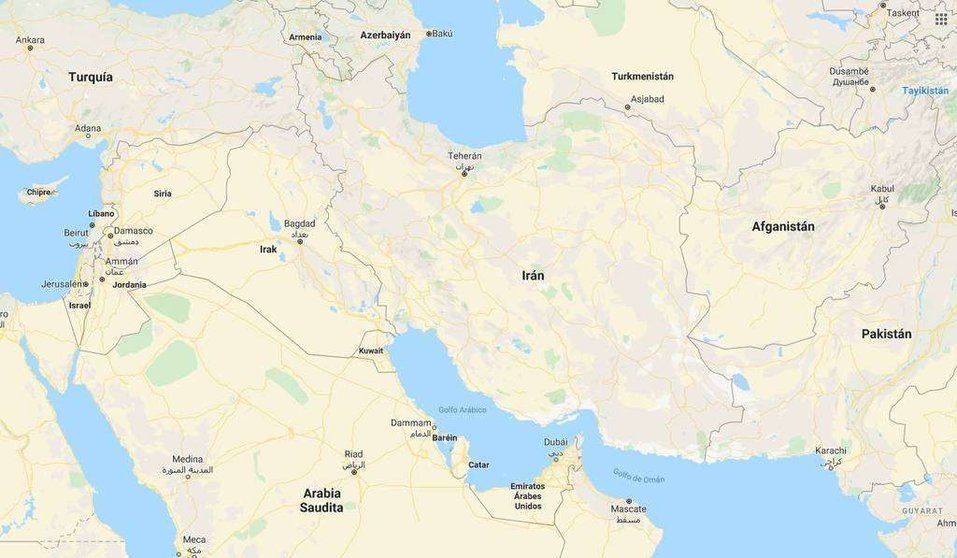 Mapa de la región de Oriente Medio. (Google Maps)
