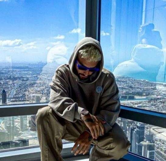 Maluma en lo alto del Burj Khalifa. (Instagram)