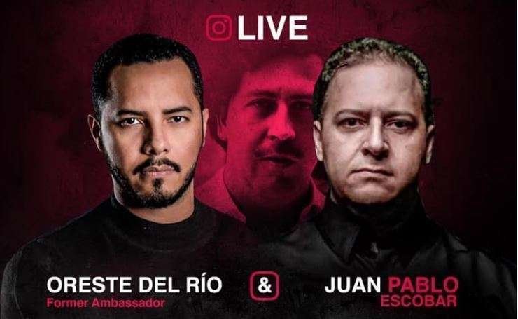 Detalle del flyer anunciador de la conversación de Juan Pablo Escobar con Oreste del Río.