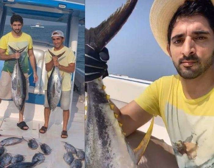 El jeque Hamdan muestra sus capturas de pesca. (Instagram)