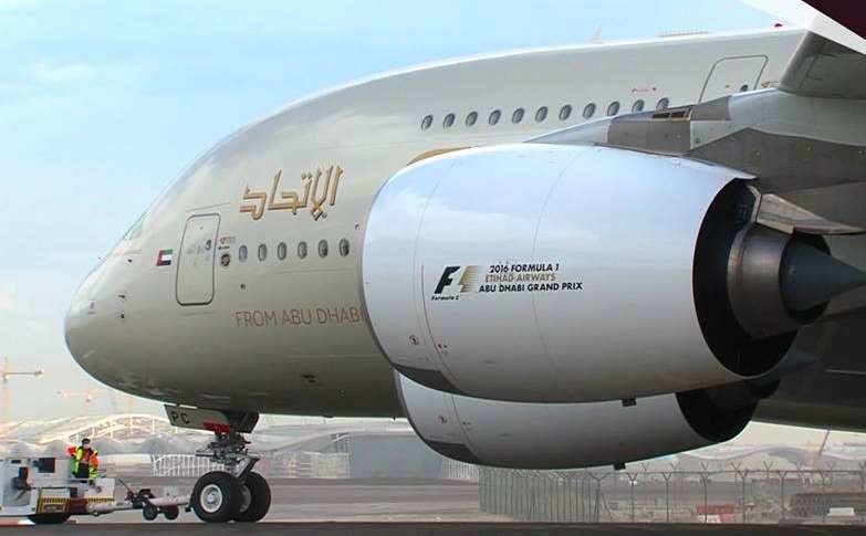 Un avión A380 de Etihad Airways.