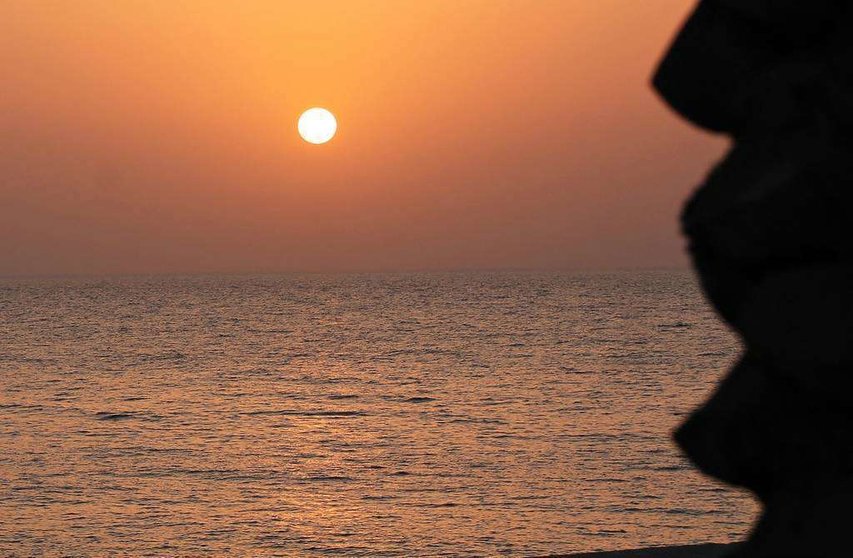 Puesta de sol en Al Marjan Island. (EL CORREO)