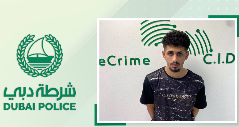 La Policía de Dubai difundió en Twitter la imagen del detenido.