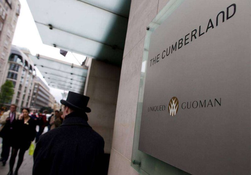 En la imagen de AFP, entrada del hotel Cumberland en Londres.