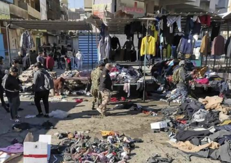 Una imagen del lugar del atentado en Bagdad. (Twitter)