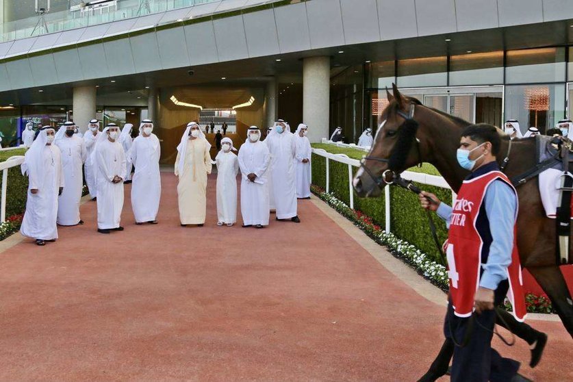Sheikh Mohammed bin Rashid Al Maktoum en el hipódromo de Meydan. (WAM)