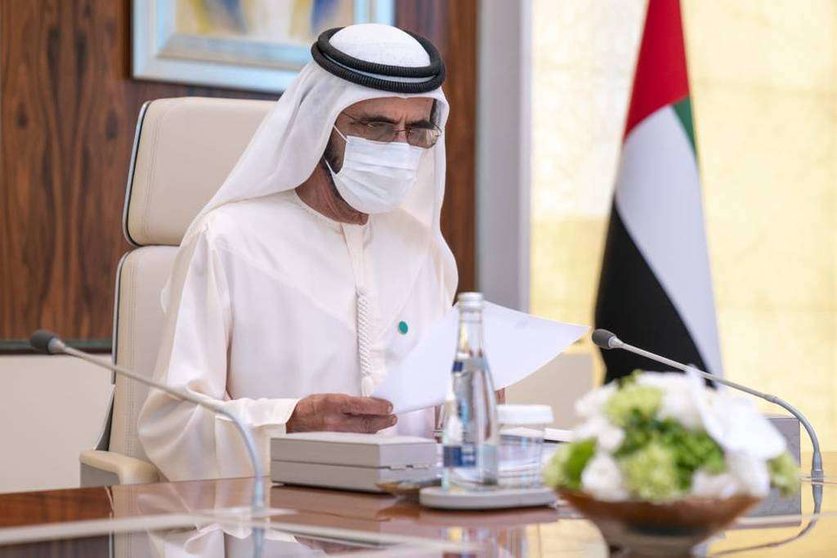 Sheikh Mohammed bin Rashid Al Maktoum, durante la última reunión del Gabinete del Gobierno. (WAM)