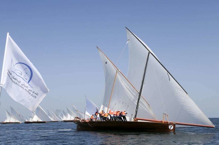 Una imagen de la regata Al Gaffal Dhow en Dubai. (WAM)