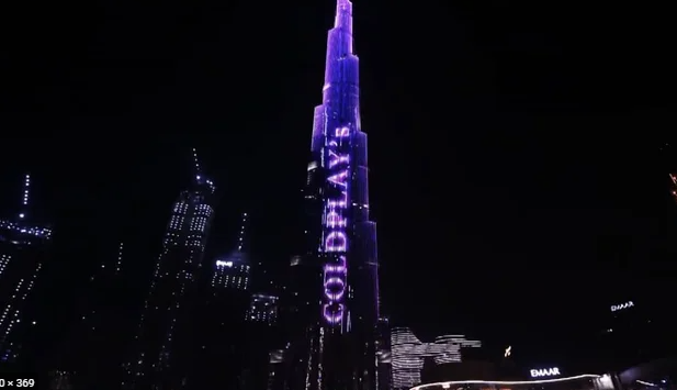 Coldplay en el Burj Khalifa. (Twitter)