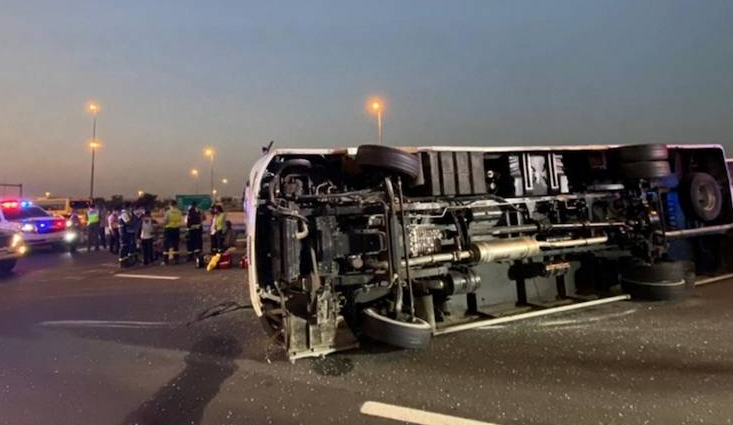 La Policía de Dubai difundió esta imagen del accidente.