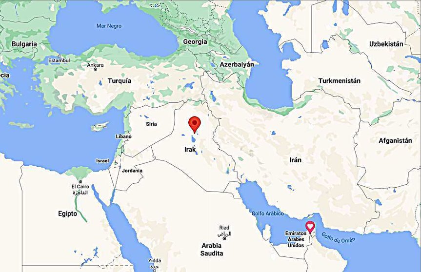 Localización de la gobernación de Saladino al norte de Bagdad en Irak. (Google Maps)