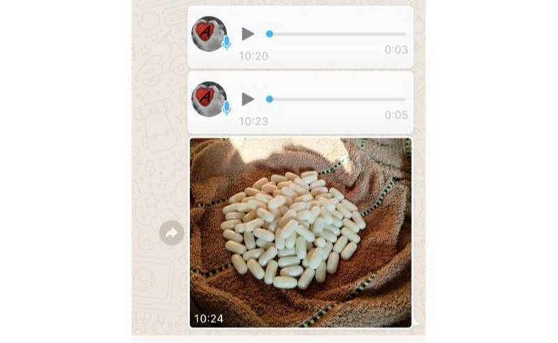 La Policía de Abu Dhabi difundió la imagen de una conversación en redes sociales de venta de drogas.