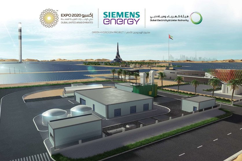 Una ilustración de WAM tras el anuncio de hidrógeno verde en Dubai.