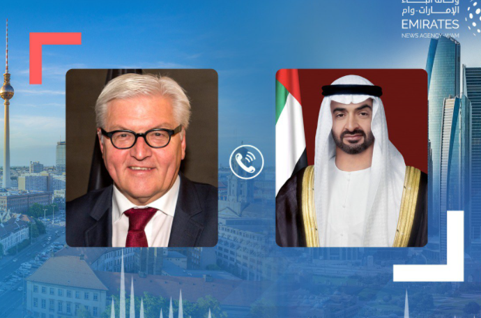 El presidente alemán y el príncipe heredero de Abu Dhabi. (WAM)