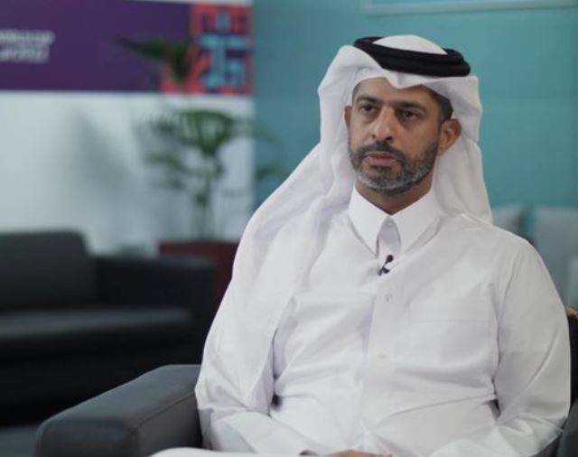 El CEO de Qatar 2022, Nasser Al Khater, durante la entrevista. (Fuente externa)