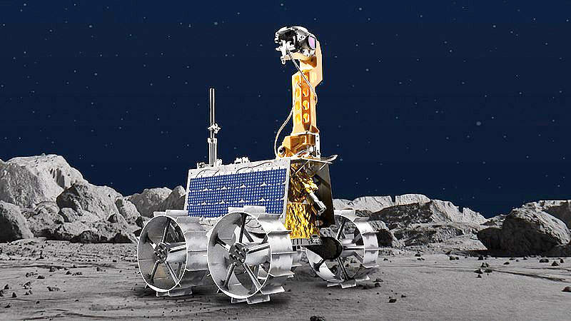 Recreación del astromóvil Rashid en la Luna. (Cedida)