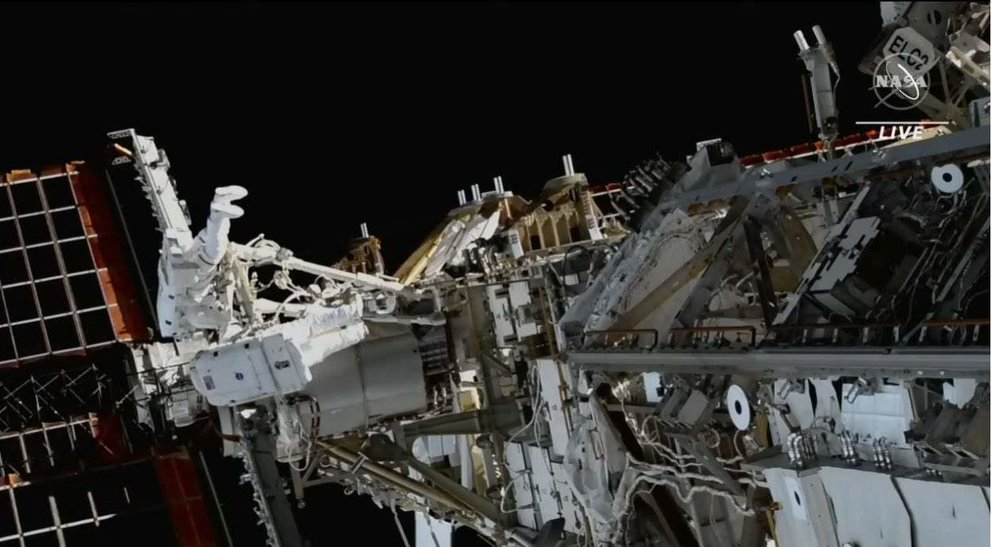 El astronauta de Emiratos en el espacio. (NASA)