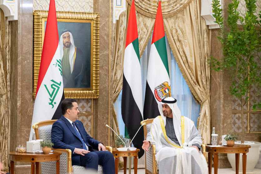 El primer ministro iraquí durante una visita a Abu Dhabi en 2020. (WAM)