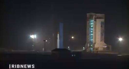 Captura de pantalla del vídeo de lanzamiento de satélites difundido por Irán. (Twitter)