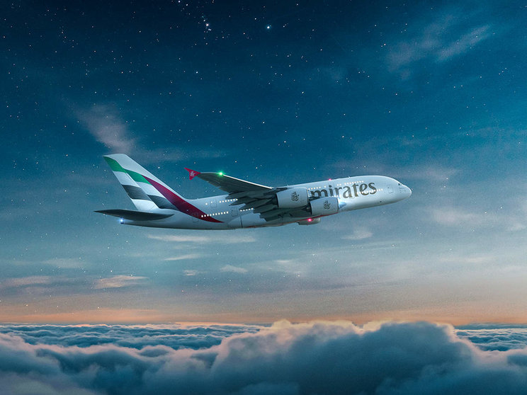 Un avión A380 de la aerolínea de Dubai. (Emirates)
