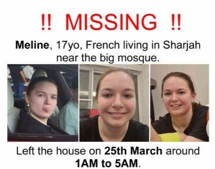 El cartel difundido por la familia de la menor francesa desaparecida.