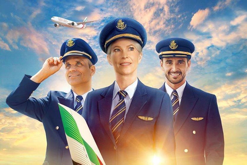 Los pilotos de la aerolínea de Dubai. (Emirates)