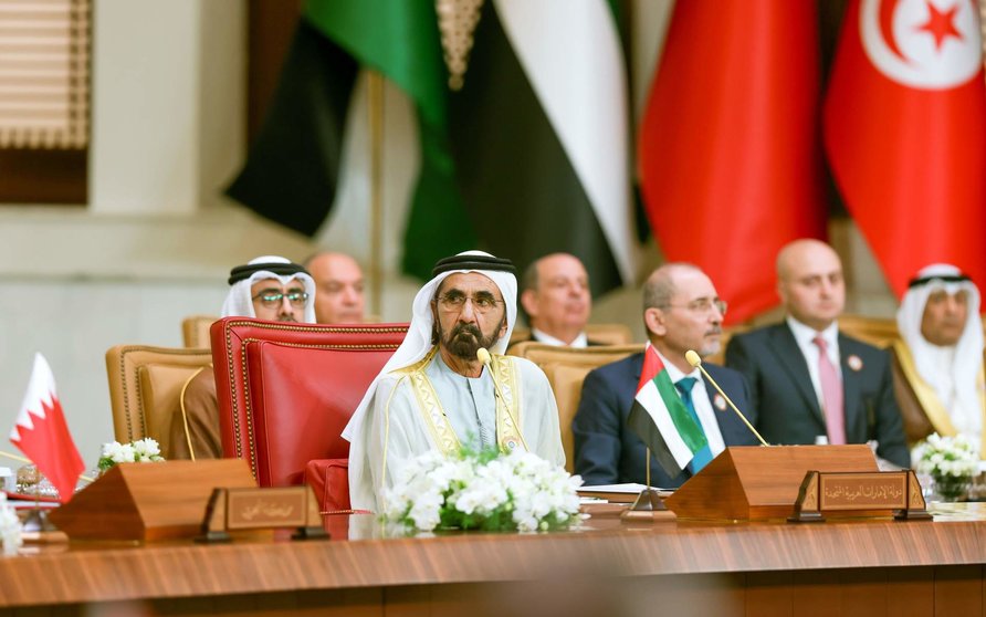 El vicepresidente de EAU y gobernante de Dubai durante la 33 Cumbre Árabe. (WAM)