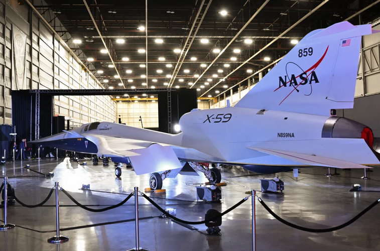 X-59, el nuevo avión supersónico silencioso de la NASA. (Fuente externa)
